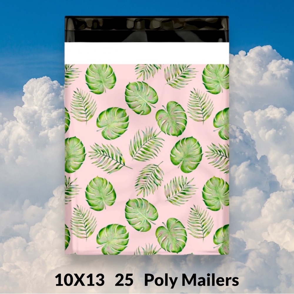 ( Quantity 25 10x13 ) Palm Leaves Poly Mailer Bags Shipping Supply Envelopes